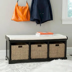 SAFAVIEH Eola Grey/ White Storage Bench - 47 x 16.1 x 19.9 - 47Wx16Dx20H