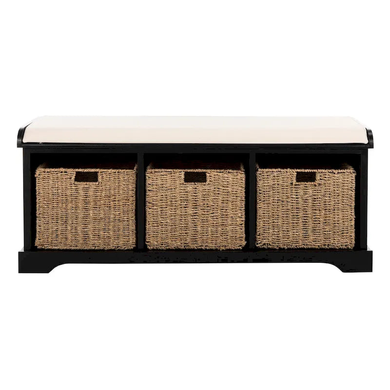 SAFAVIEH Eola Grey/ White Storage Bench - 47 x 16.1 x 19.9 - 47Wx16Dx20H