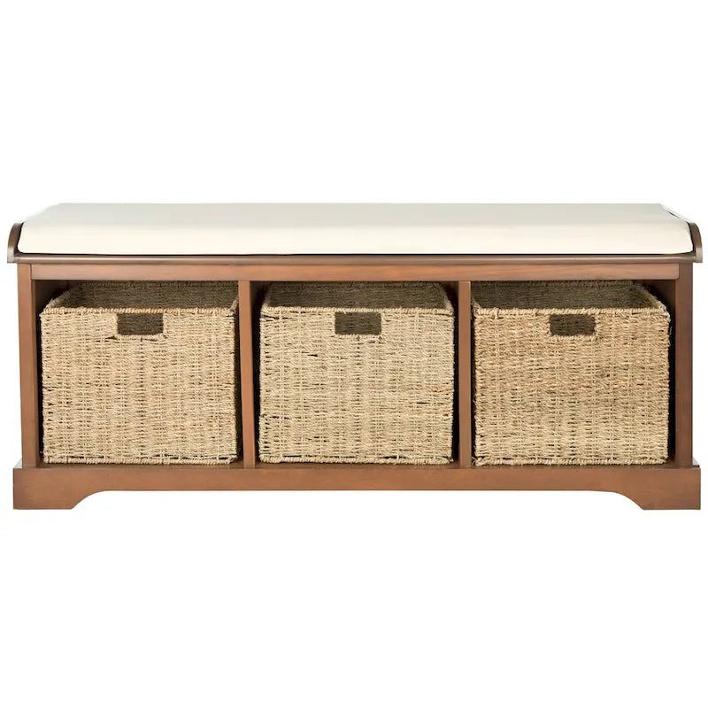 SAFAVIEH Eola Grey/ White Storage Bench - 47 x 16.1 x 19.9 - 47Wx16Dx20H