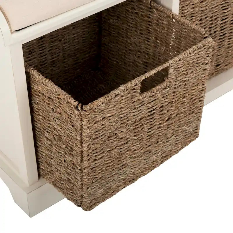 SAFAVIEH Eola Grey/ White Storage Bench - 47 x 16.1 x 19.9 - 47Wx16Dx20H