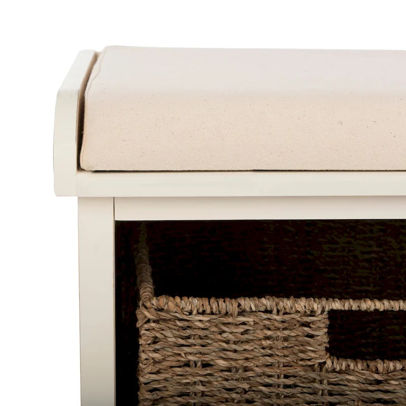 SAFAVIEH Eola Grey/ White Storage Bench - 47 x 16.1 x 19.9 - 47Wx16Dx20H
