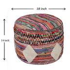 Sevita Boho Diamond Multicolor Pouf Ottoman