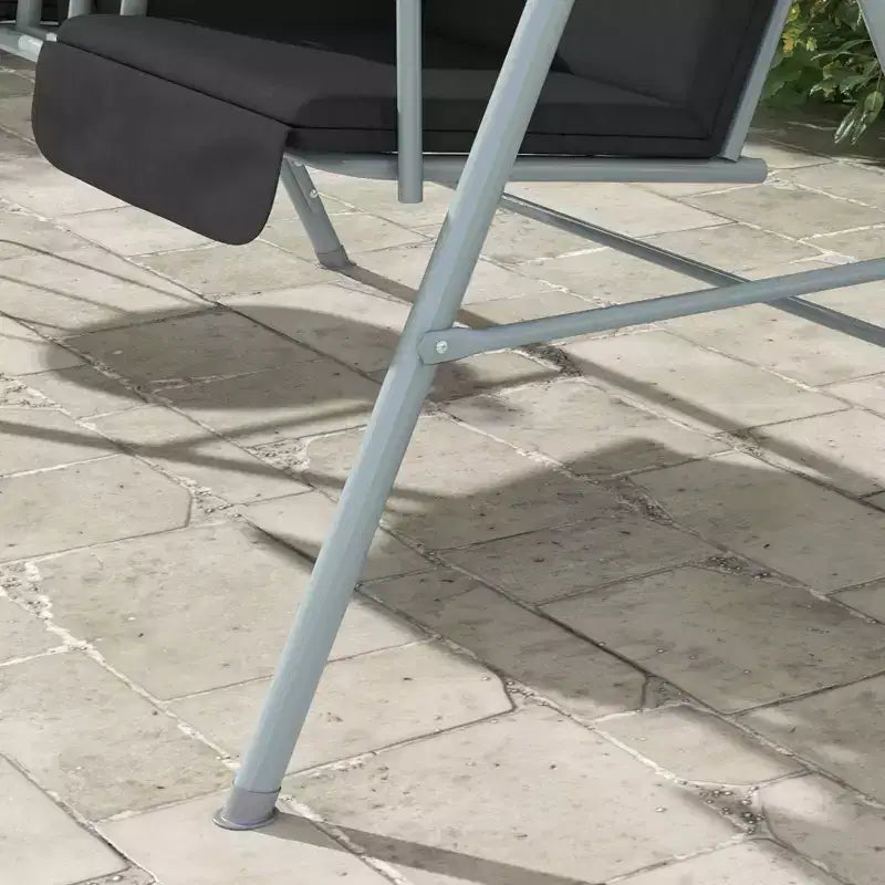 Outsunny 2 Person Porch Swing with Stand, Outdoor Swing with Canopy, Pivot Storage Table, 2 Cup Holders, Cushions for Patio, Backyard