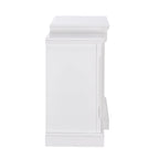 SEI Furniture Remote Controlled LED Electric Fireplace with Mantel in White Stone and Storage