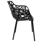 LeisureMod Devon 3-Piece Aluminum Outdoor Bistro Set - Glass Top Dining Table and 2 Stackable All-Weather Mesh Chairs