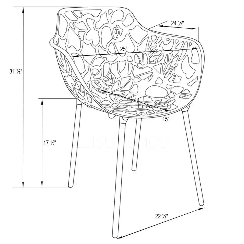 LeisureMod Devon 3-Piece Aluminum Outdoor Bistro Set - Glass Top Dining Table and 2 Stackable All-Weather Mesh Chairs
