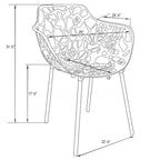 LeisureMod Devon 3-Piece Aluminum Outdoor Bistro Set - Glass Top Dining Table and 2 Stackable All-Weather Mesh Chairs