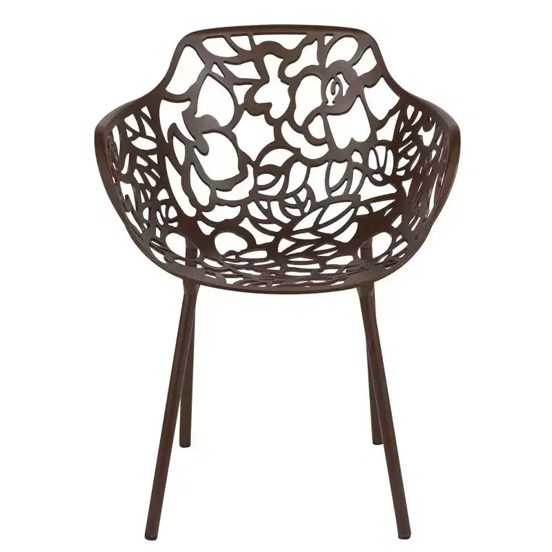 LeisureMod Devon 3-Piece Aluminum Outdoor Bistro Set - Glass Top Dining Table and 2 Stackable All-Weather Mesh Chairs