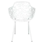 LeisureMod Devon 3-Piece Aluminum Outdoor Bistro Set - Glass Top Dining Table and 2 Stackable All-Weather Mesh Chairs