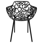 LeisureMod Devon 3-Piece Aluminum Outdoor Bistro Set - Glass Top Dining Table and 2 Stackable All-Weather Mesh Chairs
