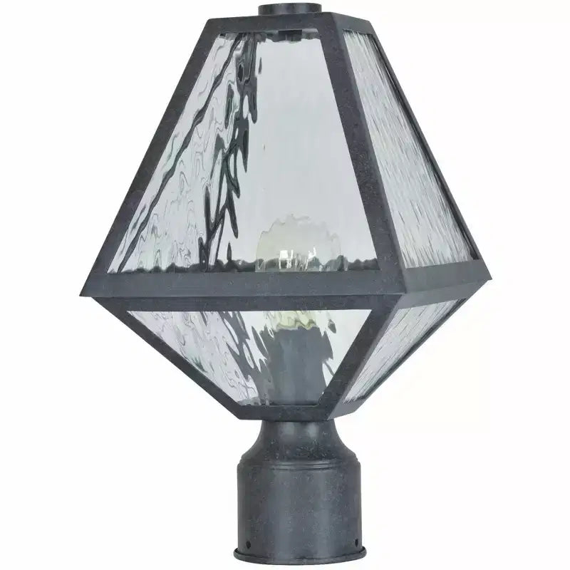 Crystorama Lighting Glacier 1 - Light Post Light in Black Charcoal