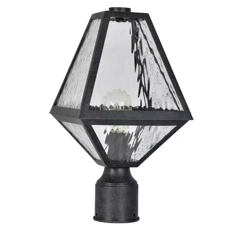 Crystorama Lighting Glacier 1 - Light Post Light in Black Charcoal