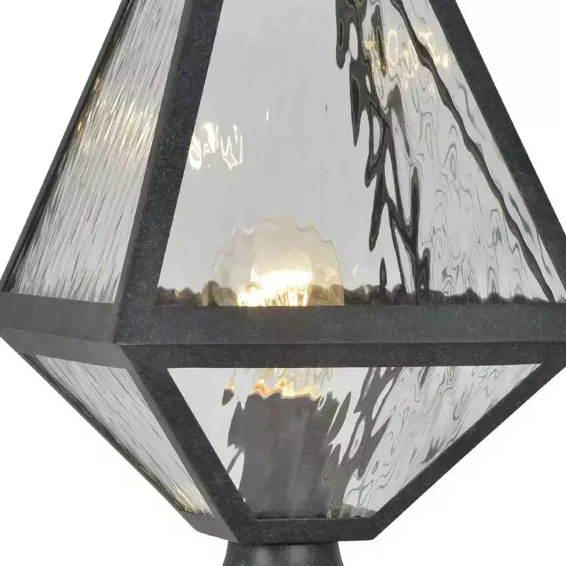 Crystorama Lighting Glacier 1 - Light Post Light in Black Charcoal