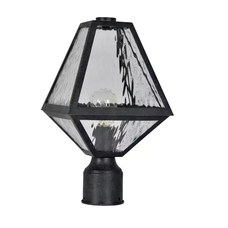 Crystorama Lighting Glacier 1 - Light Post Light in Black Charcoal