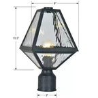 Crystorama Lighting Glacier 1 - Light Post Light in Black Charcoal