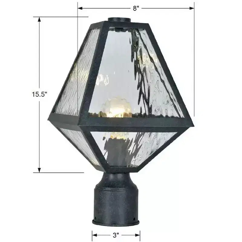 Crystorama Lighting Glacier 1 - Light Post Light in Black Charcoal