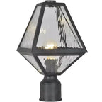 Crystorama Lighting Glacier 1 - Light Post Light in Black Charcoal