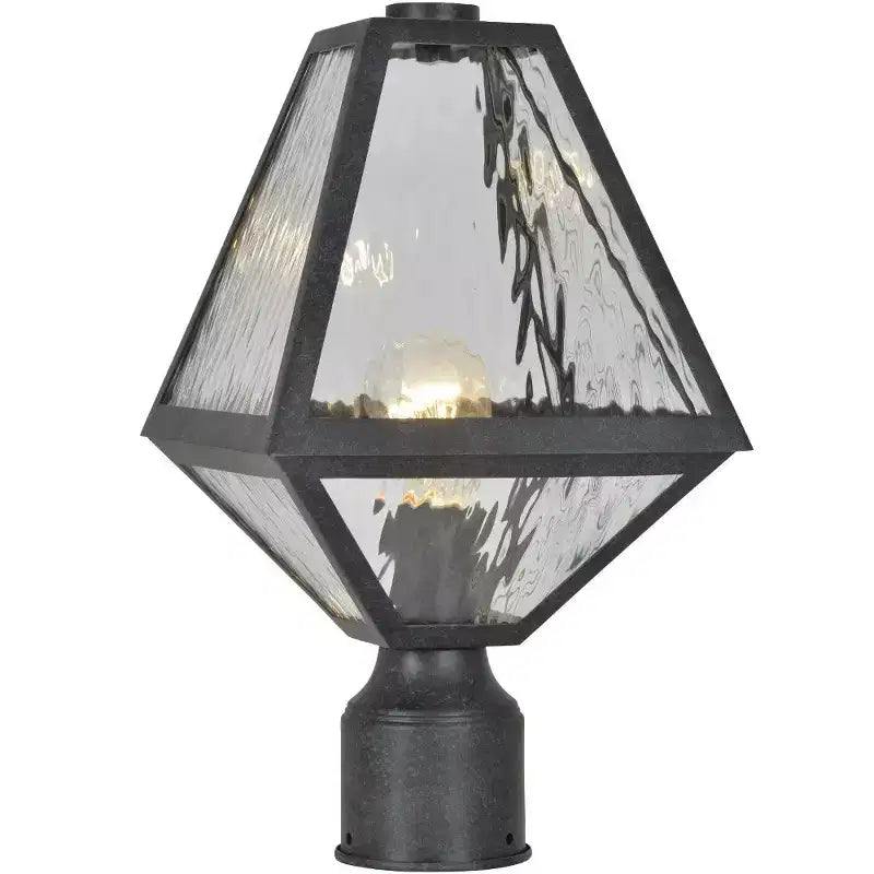 Crystorama Lighting Glacier 1 - Light Post Light in Black Charcoal