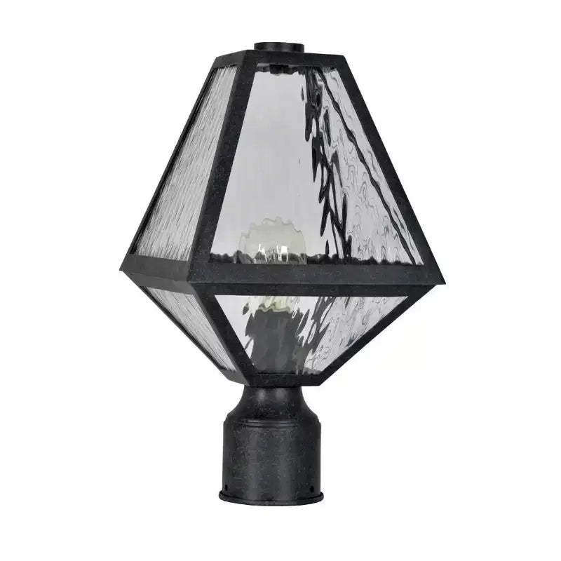 Crystorama Lighting Glacier 1 - Light Post Light in Black Charcoal