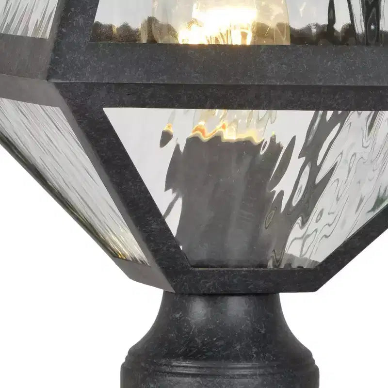 Crystorama Lighting Glacier 1 - Light Post Light in Black Charcoal