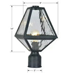Crystorama Lighting Glacier 1 - Light Post Light in Black Charcoal