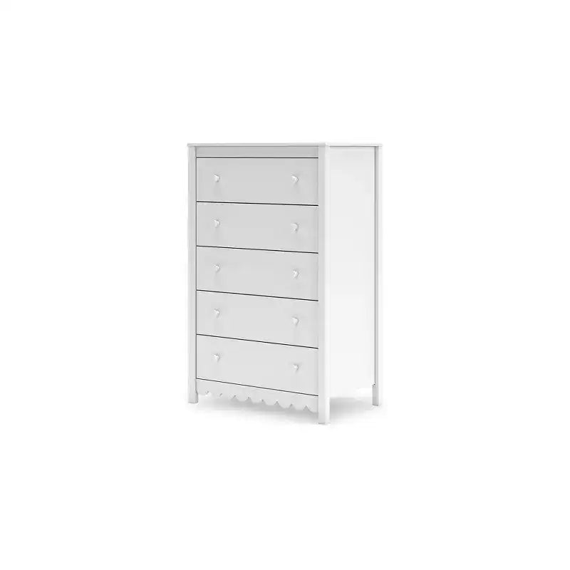 Signature Design by Ashley Hallityn 5 Drawer Tall Dresser, White