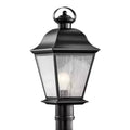 Mount Vernon 19.5 1 Light Outdoor Post Light with Clear Seeded Glass in Black