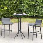 Outsunny 3 Piece Bar Height Outdoor Bistro Set for 2, Round Patio Pub Table 2 Bar Chairs with Comfortable Design & Durable Build