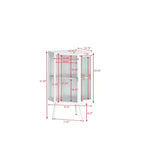 22.25 Inch Floor Coner Cabinet With Tempered Glass Door And Adjustable Shelf For Bathroom, Living Room, Bedroom, Home