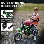 Aosom Electric Dirt Bike with Twist Grip Throttle, 24V 350W Electric Motorcycle Up to 15 MPH with Music Horn, Rear Suspension, for 13+ Years