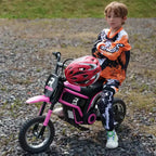 Aosom Electric Dirt Bike with Twist Grip Throttle, 24V 350W Electric Motorcycle Up to 15 MPH with Music Horn, Rear Suspension, for 13+ Years