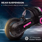 Aosom Electric Dirt Bike with Twist Grip Throttle, 24V 350W Electric Motorcycle Up to 15 MPH with Music Horn, Rear Suspension, for 13+ Years