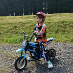 Aosom Electric Dirt Bike with Twist Grip Throttle, 24V 350W Electric Motorcycle Up to 15 MPH with Music Horn, Rear Suspension, for 13+ Years
