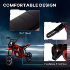 Aosom Electric Dirt Bike with Twist Grip Throttle, 24V 350W Electric Motorcycle Up to 15 MPH with Music Horn, Rear Suspension, for 13+ Years