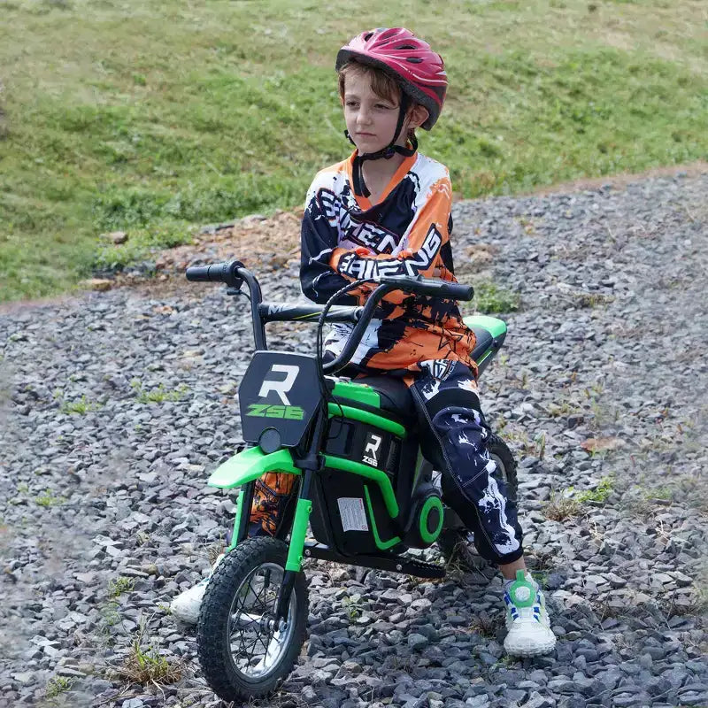 Aosom Electric Dirt Bike with Twist Grip Throttle, 24V 350W Electric Motorcycle Up to 15 MPH with Music Horn, Rear Suspension, for 13+ Years