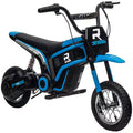 Aosom Electric Dirt Bike with Twist Grip Throttle, 24V 350W Electric Motorcycle Up to 15 MPH with Music Horn, Rear Suspension, for 13+ Years