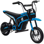 Aosom Electric Dirt Bike with Twist Grip Throttle, 24V 350W Electric Motorcycle Up to 15 MPH with Music Horn, Rear Suspension, for 13+ Years
