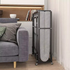Folding Bed With Mattress, Portable Guest Beds With 4 Wheels, 4 Foam Mattress & Metal Frame, Space Saving Cot Size Roll way Bed For Home Guest Room
