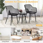 Costway 3 Piece Patio Bistro Set All Weather Heavy Duty Table and Chairs Set of 2 Black/Yellow