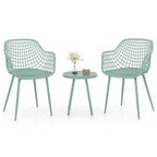 Costway 3 Piece Patio Bistro Set All Weather Heavy Duty Table and Chairs Set of 2 Black/Yellow