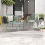 Costway 3 Piece Patio Bistro Set All Weather Heavy Duty Table and Chairs Set of 2 Black/Yellow