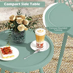 Costway 3 Piece Patio Bistro Set All Weather Heavy Duty Table and Chairs Set of 2 Black/Yellow