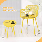 Costway 3 Piece Patio Bistro Set All Weather Heavy Duty Table and Chairs Set of 2 Black/Yellow