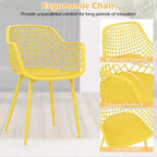 Costway 3 Piece Patio Bistro Set All Weather Heavy Duty Table and Chairs Set of 2 Black/Yellow