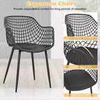 Costway 3 Piece Patio Bistro Set All Weather Heavy Duty Table and Chairs Set of 2 Black/Yellow