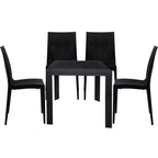 LeisureMod Mace 5-Piece Mid-Century Modern Outdoor Bistro Set - White Round Table with 4 Stackable Chairs