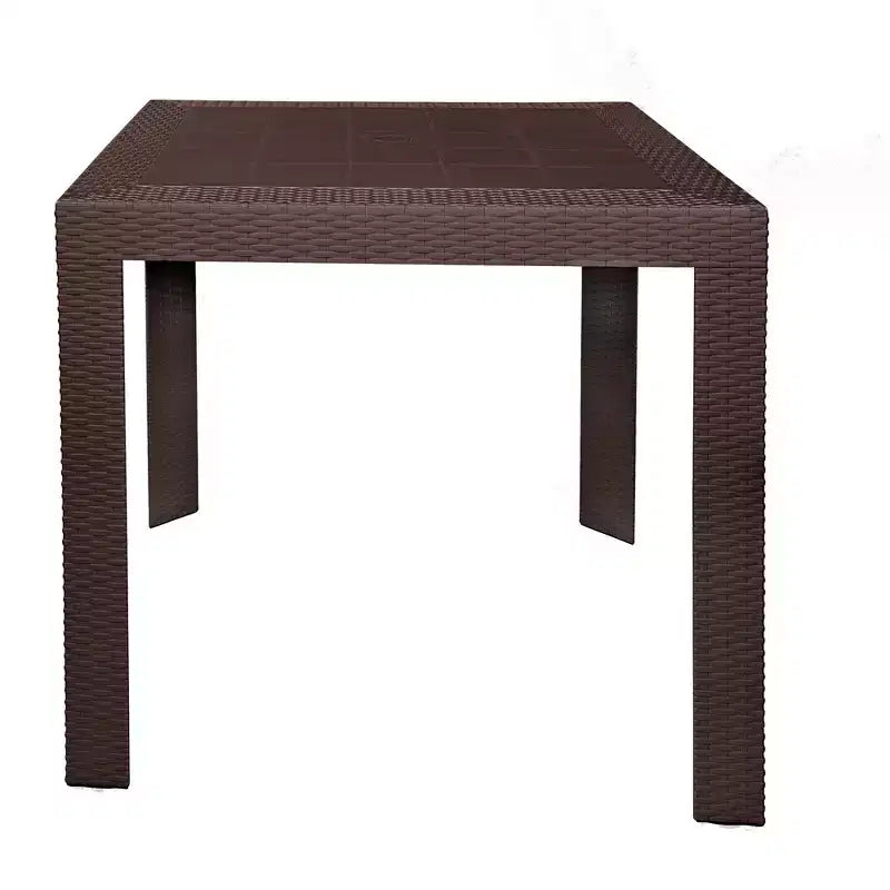 LeisureMod Mace 3-Piece Mid-Century Modern Outdoor Bistro Set - White Round Table with 2 Stackable Chairs