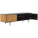 Anahi 2 Door 2 Shelf Media Stand - MED1501 - Black/Natural - Safavieh