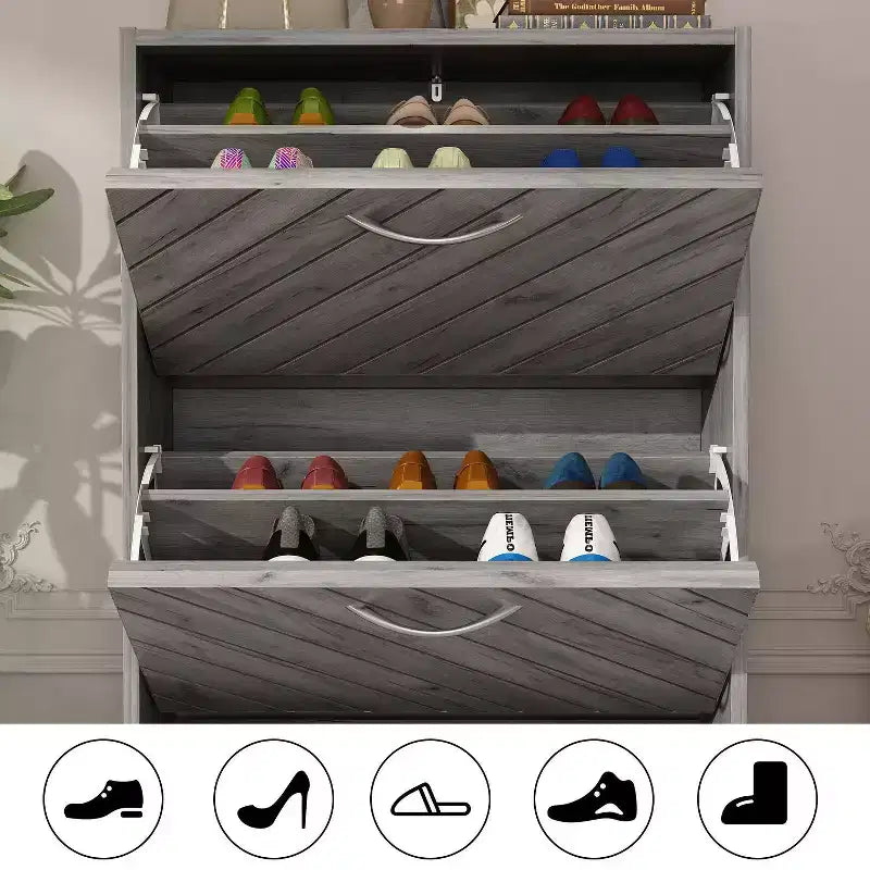 Famapy Entryway Shoe Cabinet With Flipped 2 Drawers