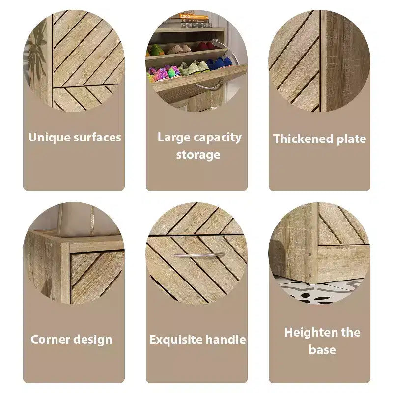 Famapy Entryway Shoe Cabinet With Flipped 2 Drawers
